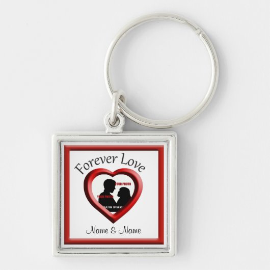 Forever Love Red Heart Premium Sleutelhanger (Voorkant)