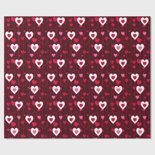 Forever Love Red Hearts Cadeaupapier (Vlak)