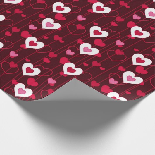 Forever Love Red Hearts Cadeaupapier (Hoek)