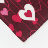 Forever Love Red Hearts Fleece Deken (Hoek)