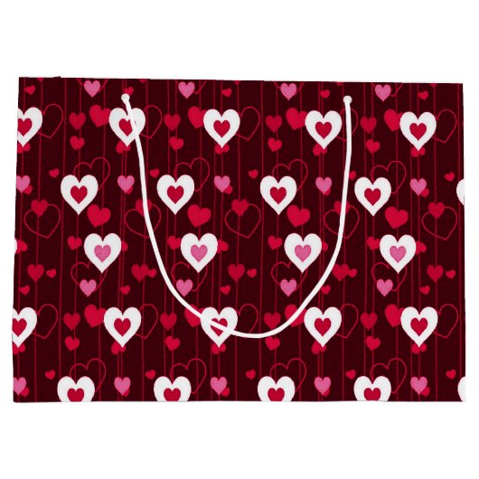 Forever Love Red Hearts Groot Cadeauzakje (Achterkant)