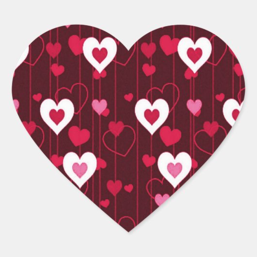 Forever Love Red Hearts Hart Sticker (Voorkant)