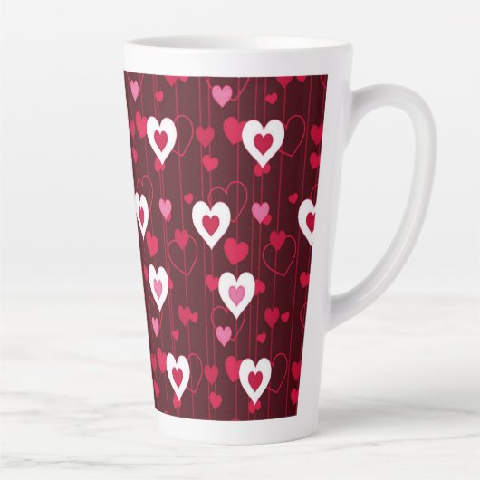 Forever Love Red Hearts Latte Mok (Rechts)