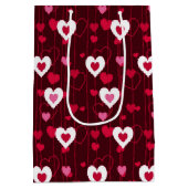 Forever Love Red Hearts Medium Cadeauzakje (Achterkant)