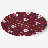 Forever Love Red Hearts Papieren Bordje (Gekanteld)