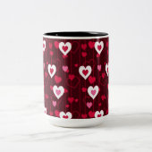 Forever Love Red Hearts Tweekleurige Koffiemok (Center)