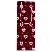 Forever Love Red Hearts Wijn Cadeautas (Voorkant)