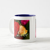 Forever Love Red Yellow Rose Tweekleurige Koffiemok (Voorkant links)