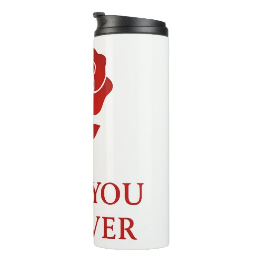 Forever Love Rose Artwork Sweet Valentine Insulate Thermosbeker (Geroteerd rechts)