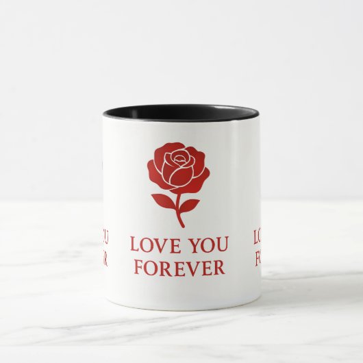 Forever Love Rose Graphic Creating Warm Valentine Mok (Midden)