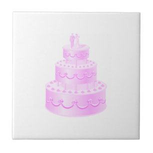 Forever Love Roze Trouwtaart Tegeltje
