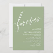 Forever Love Sage Green Minimalist Wedding Kaart (Voorkant)