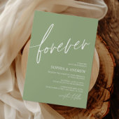 Forever Love Sage Green Minimalist Wedding Kaart