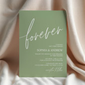 Forever Love Sage Green Minimalist Wedding Kaart