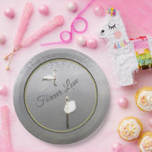 Forever Love Swans Papieren Bordje (Feest)