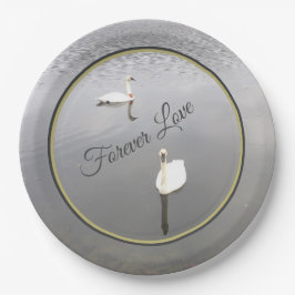 Forever Love Swans Papieren Bordje