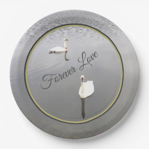 Forever Love Swans Papieren Bordje