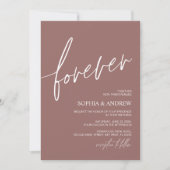 Forever Love Terracotta Minimalist Wedding Kaart (Voorkant)