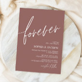 Forever Love Terracotta Minimalist Wedding Kaart