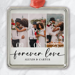 Forever Love Trouwfoto's Keepsake Metalen Ornament
