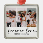 Forever Love Trouwfoto's Keepsake Metalen Ornament (Voorkant)