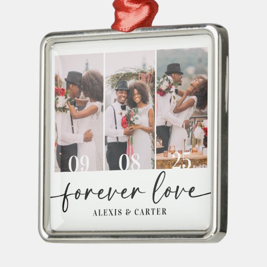 Forever Love Trouwfoto's Keepsake Metalen Ornament (Links)