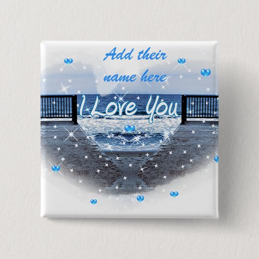 Forever Love_ Vierkante Button 5,1 Cm (Voorkant)