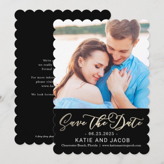 Forever Love Wedding Save the Date Kaart (Voorkant / Achterkant)