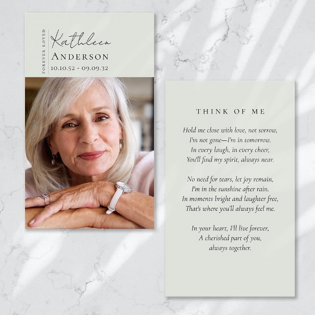 Forever Loved Calligraphy Script Memorial Kaart (Creator heeft geüpload)