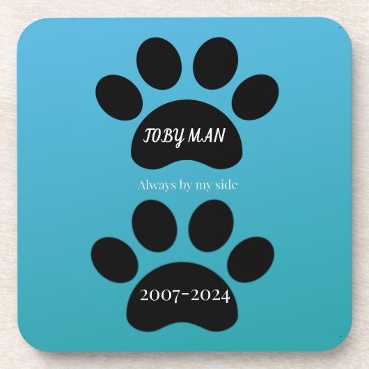Forever Loved Double Paw Print Design Bier Onderzetter (Voorkant)