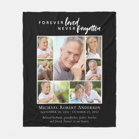 Forever Loved Funeral Memorial Foto Fleece Deken (Voorkant)