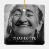 Forever Loved Memorial Foto aandenken Keramisch Ornament (Achterkant)