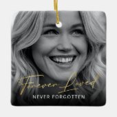Forever Loved Memorial Foto aandenken Keramisch Ornament (Voorkant)