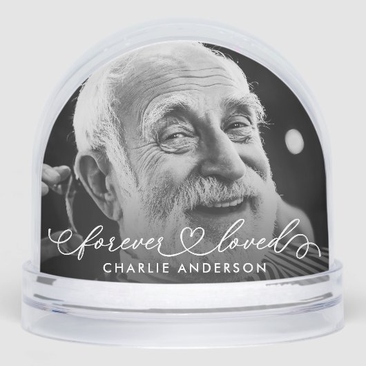 Forever Loved Modern Calligraphy Script 2 Foto Sneeuwbol (Voorkant)