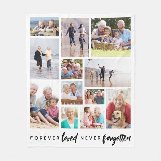 Forever Loved Never Forgotten 12 Fotoherdenking Fleece Deken (Voorkant)