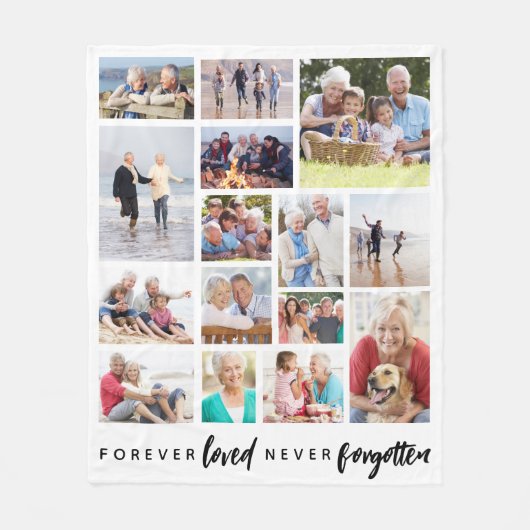 Forever Loved Never Forgotten 15 Foto's Fleece Deken (Voorkant)