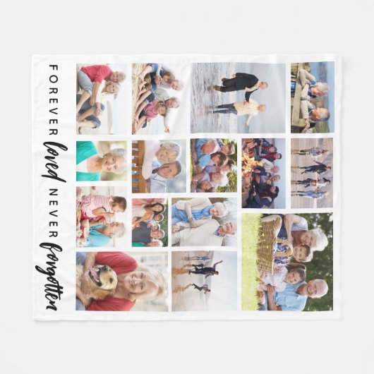 Forever Loved Never Forgotten 15 Foto's Fleece Deken (Voorkant (Horizontaal))
