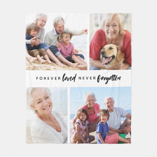 Forever Loved Never Forgotten 4 Fotomonument Fleece Deken (Voorkant)