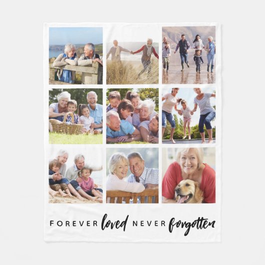 Forever Loved Never Forgotten 9 Foto's Fleece Deken (Voorkant)