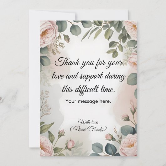 Forever Loved, Never Forgotten Pet Memorial Bedankkaart (Achterkant)