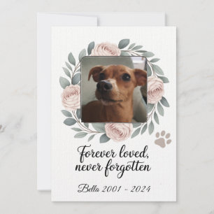 Forever Loved, Never Forgotten Pet Memorial Bedankkaart