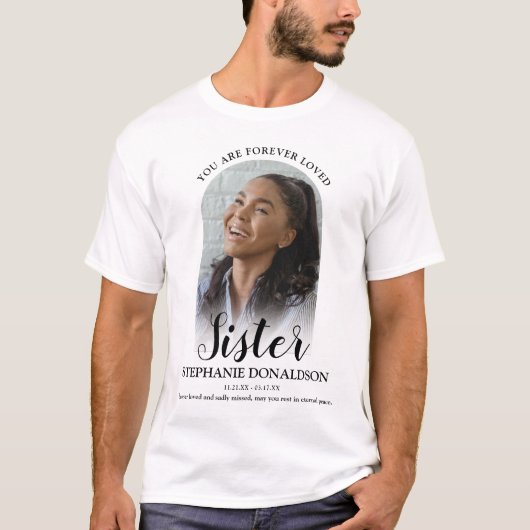 Forever Loved Sister | Foto Memorial T-Shirt (Voorkant)