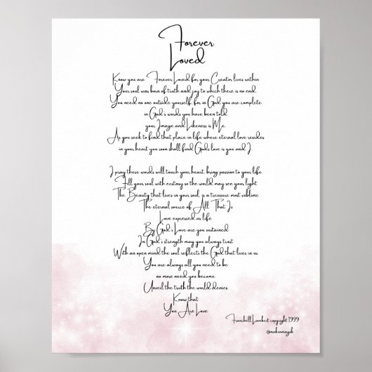 Forever Loved Soft Pink Poster (Voorkant)