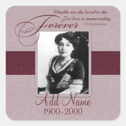 Forever Loving Custom Memorial Vierkante Sticker (Voorkant)