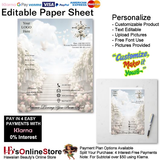 Forever Loving You From Afar Memorial Paper Sheet