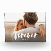 Forever Manuscript Bekleding Persoonlijke Couples Fotoblokken (Voorkant)