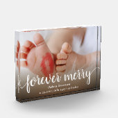 Forever Merry | Casual script Geboorte Stat Keepsa Fotoblokken (Links)