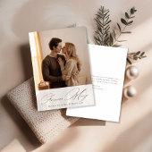 Forever Merry Our First Christmas Newlywed Photo Feestdagenkaart