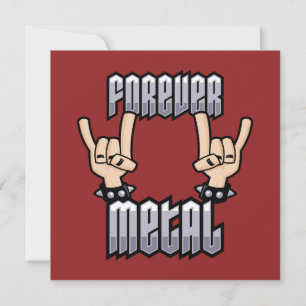Forever Metal Heavy Metal Devil Horns Handbordjes Feestdagenkaart