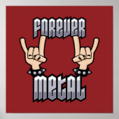 Forever Metal Heavy Metal Devil Horns Handbordjes Poster (Voorkant)